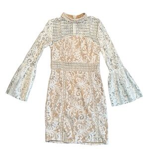 Bell Sleeved Lace Detail Dress